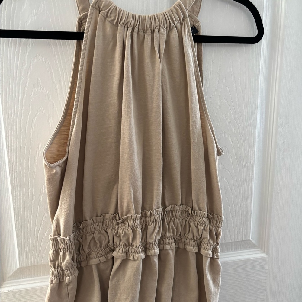 Style & Co Cream Smocked Ruched Tank Top
